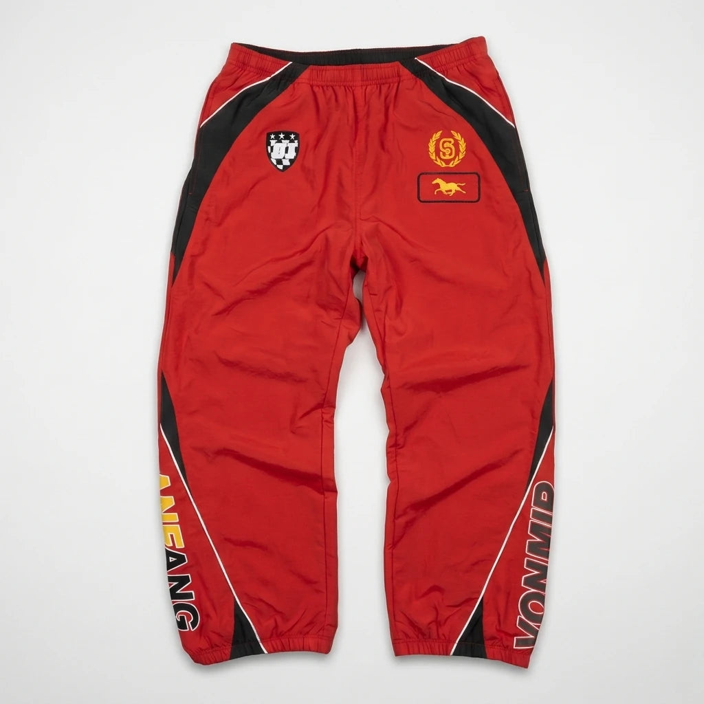 Red Succi Track Suit pants, front